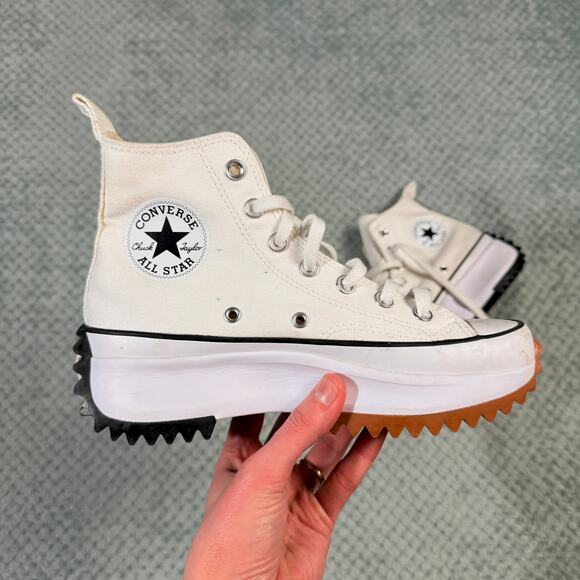 Converse Run Star Hike Platform High Top Wmns 6.5 platform Sneaker White - Picture 2 of 8